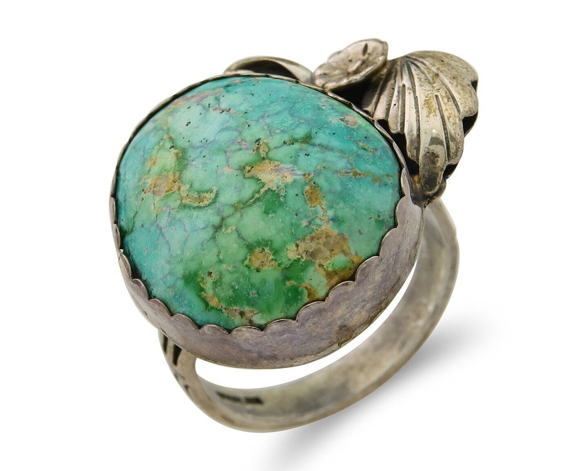 Navajo Ring 925 Sterling Royston Turquoise Native American Artist C.80's