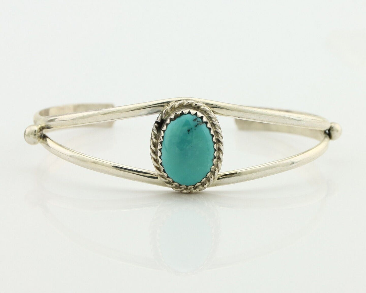 Navajo Bracelet 925 Silver Sleeping Beauty Turquoise Native Artist C.80's