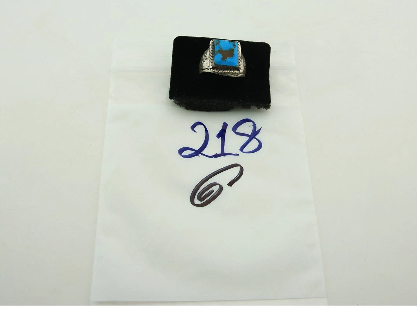 Men Navajo Ring Sterling Silver Natural Turquoise Vintage Size 11.5 Handmade