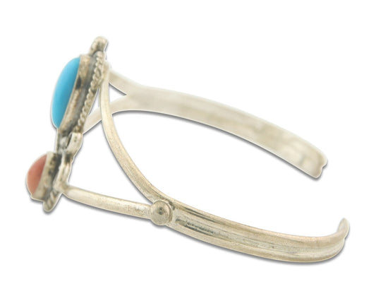 Vintage Navajo Bracelet 925 Silver Handmade Authentic Gemstone Traditional