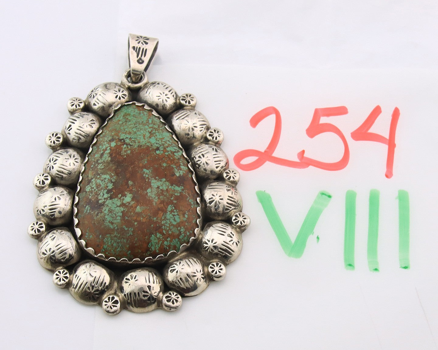 Navajo Pendant Sterling Silver Authentic Turquoise Vintage Artist Signed