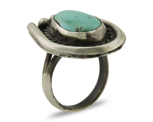 Navajo Handmade Ring 925 Silver Royston Turquoise Native Artist C.80's
