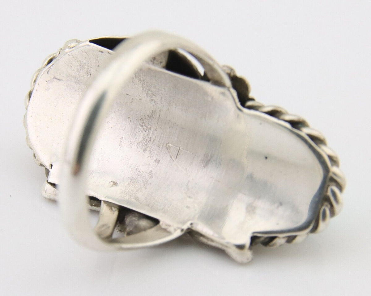 Navajo Ring 925 Silver Natural Blue Turquoise Native American Artist C.80's