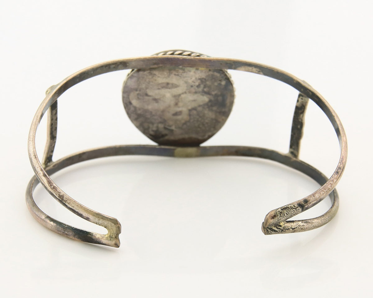 Navajo Cuff Bracelet Sterling Silver Turquoise Native American Artist