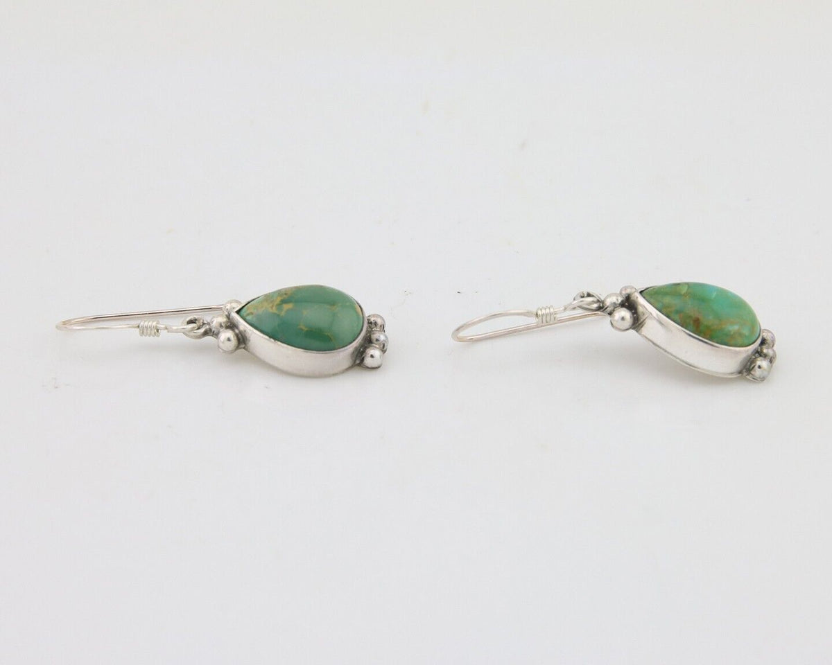 Navajo Dangle Earrings 925 Silver Natural Turquoise Native American Artist C.80s