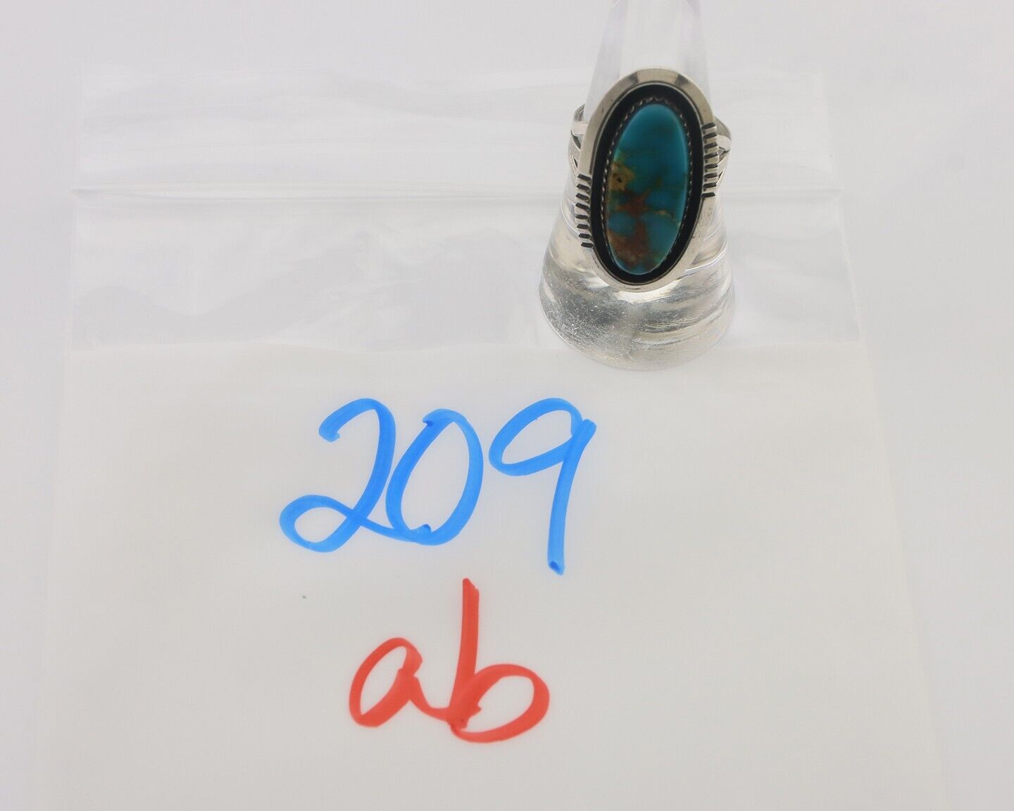 Navajo Ring 925 Silver Natural Blue Turquoise Native American Artist C.80's