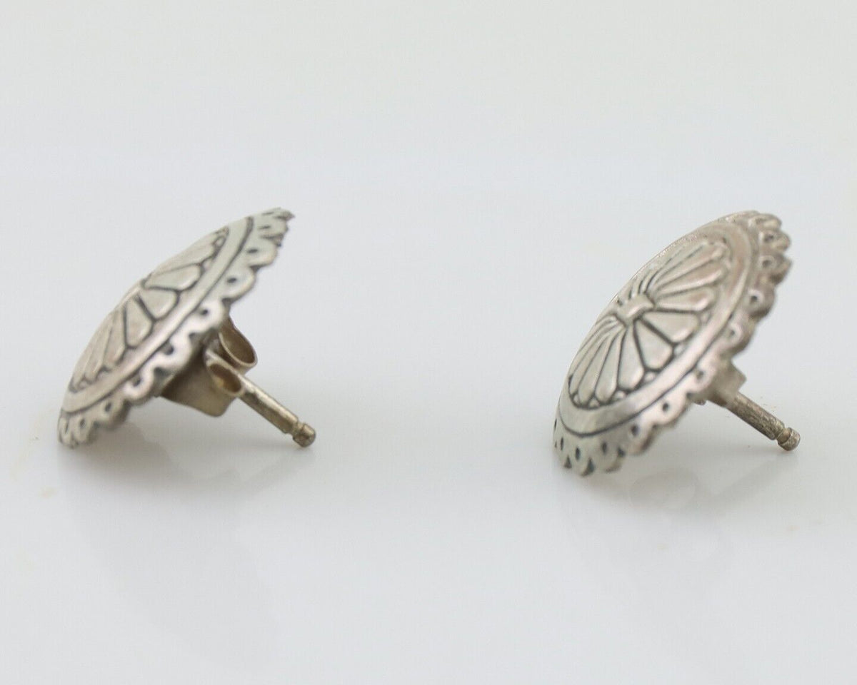 Navajo Small Shield Earrings 925 Silver Native American Artist C.80's