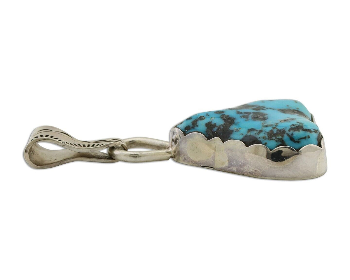 Navajo Necklace Pendant 925 Silver Turquoise Artist Tony Guerro C.80's