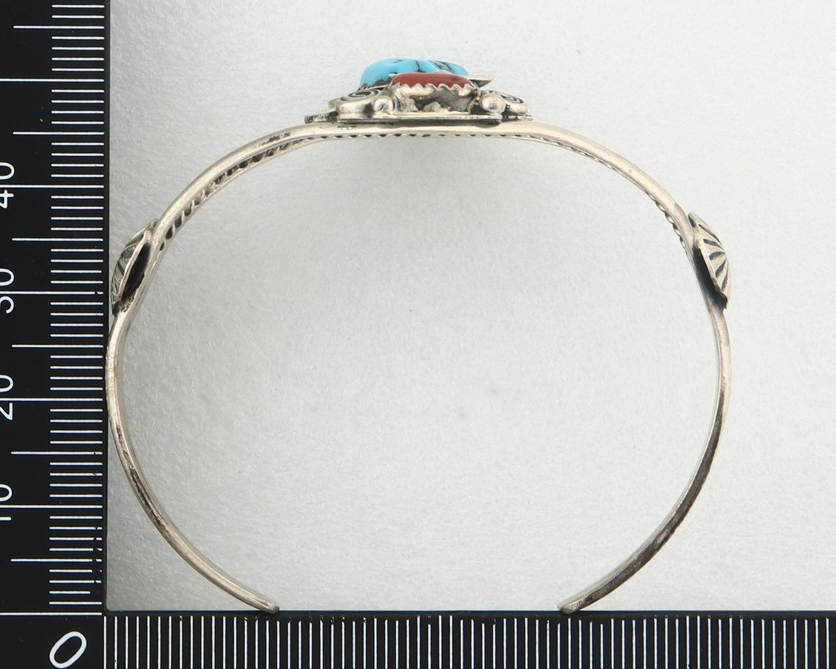 Vintage Navajo Bracelet 925 Silver Gemstone Signed Raymond Armstrong