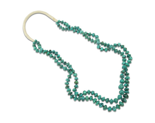 Vintage Bead Necklace 925 Siilver Spiderweb Turquoise Handmade Santo Domingo