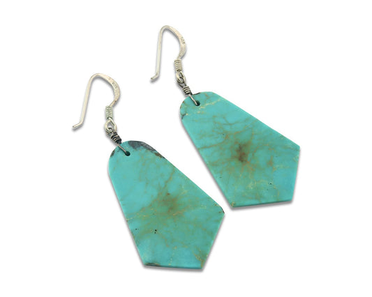 Santo Domingo Earrings Sterling Silver Natural Turquoise Vintage Authentic