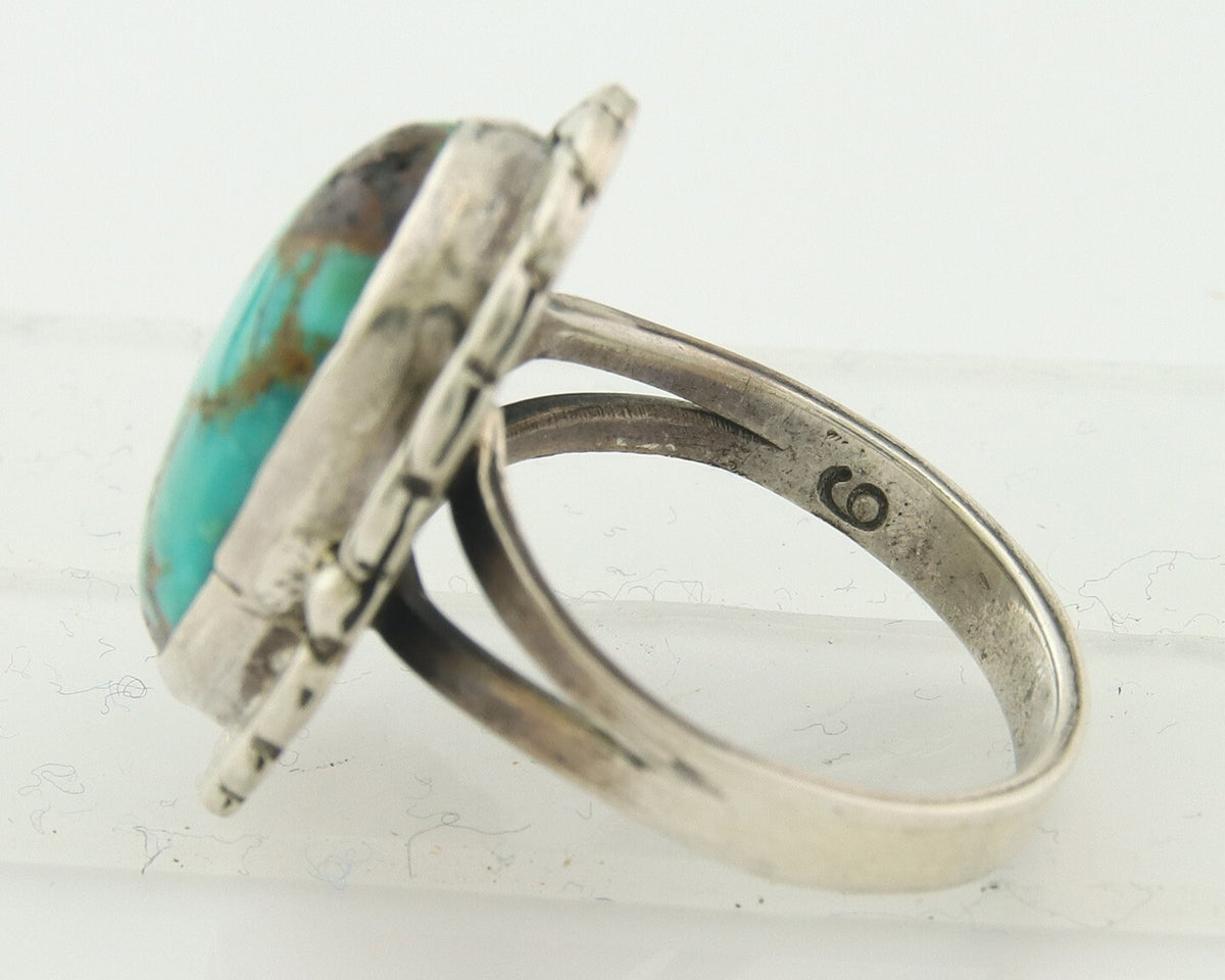 Vintage Navajo Ring 925 Sterling Natural Gemstone Native Artist Size 6.0