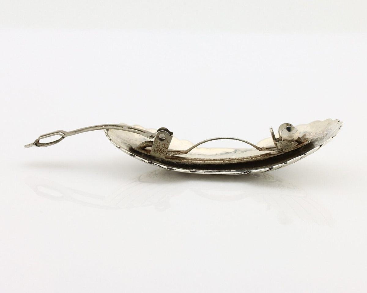 Women's Navajo Hair Clip Hand Stamped 925 Silver Artist Signed C Montoya C.80's