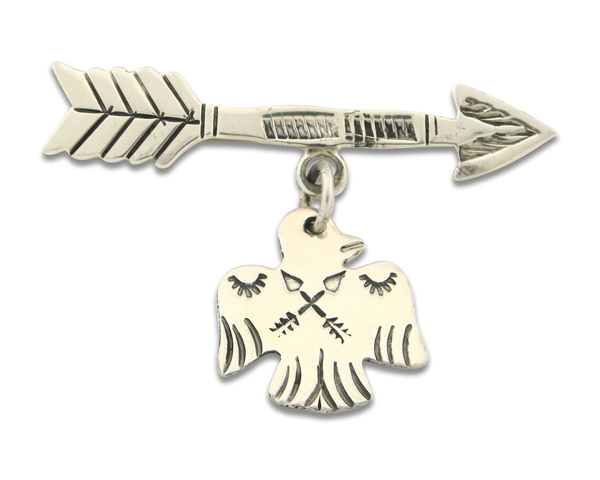 Navajo Pin Sterling Silver Thunderbird Arrow Artist Native American Artist