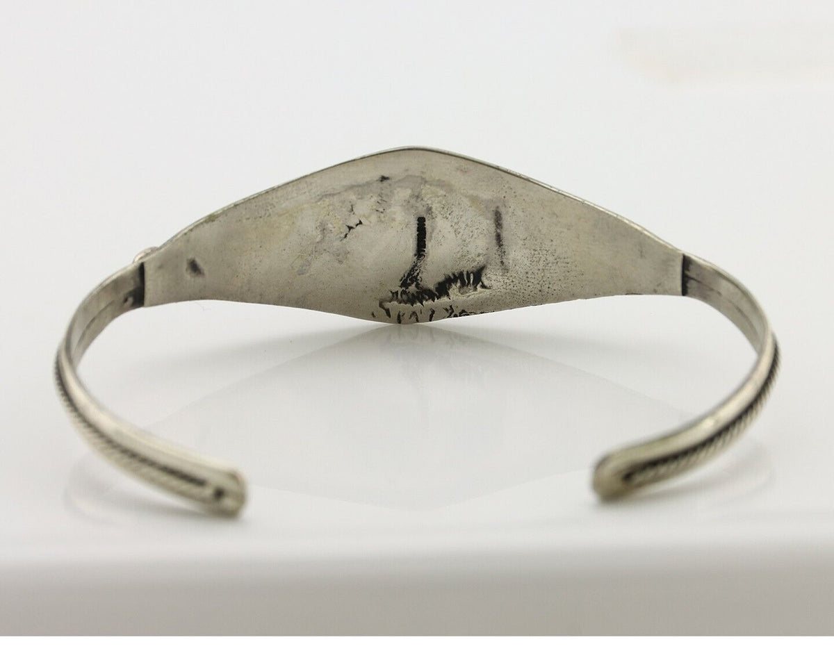 Navajo Bracelet 925 Silver Kingman Turquoise Native American Artist C.80's