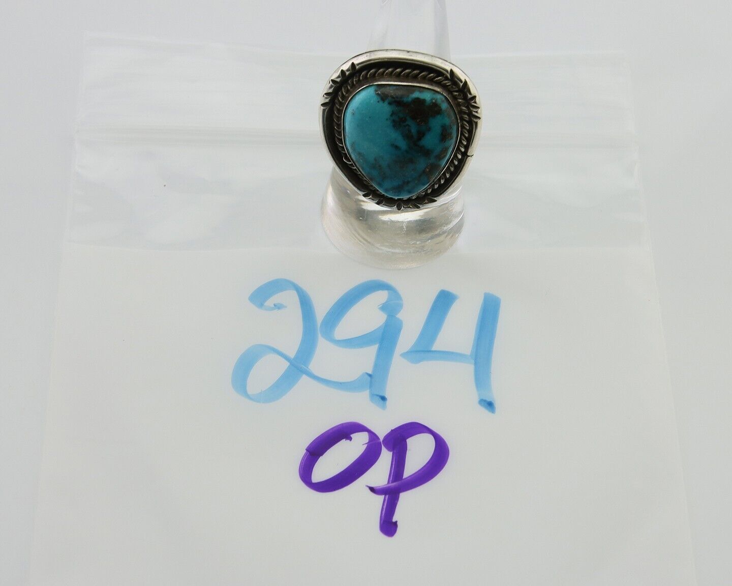 Navajo Handmade Ring 925 Silver Gem Turquoise Native Artist C.80's