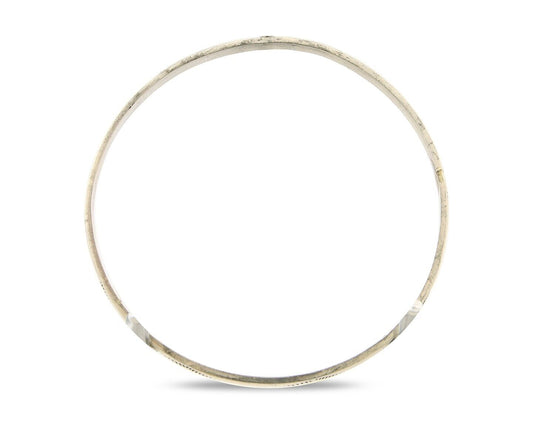 Navajo Bangle Bracelet 925 Silver Hand Stamped Twist Native American Artist C80s