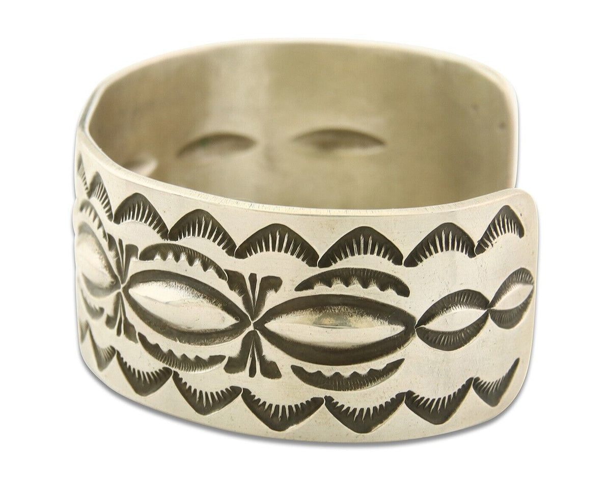 Navajo Bracelet 925 Silver Artist Signed Calvin Spencer Cuff C.80's