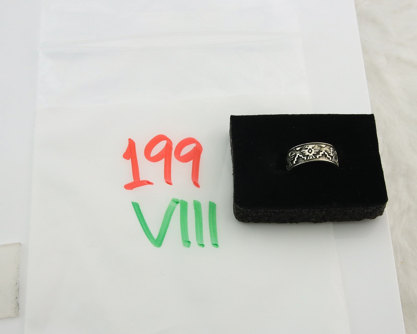 Navajo Band Ring Sterling Silver Vintage Authentic Signed BSM Size 5.0