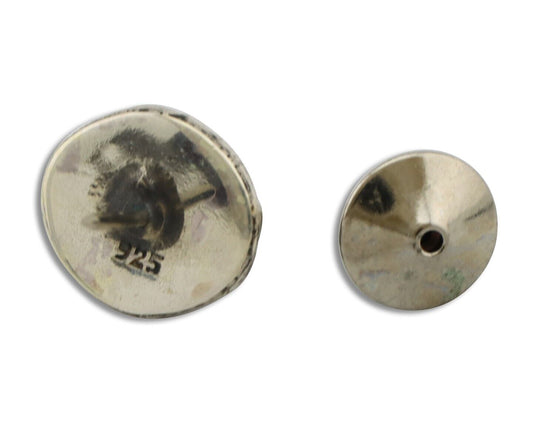 Navajo Tie Tack 925 Silver Natural Mined Turquoise Native American Artist C.80's