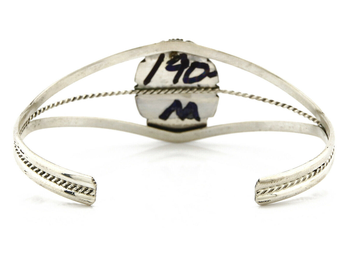 Navajo Bracelet .925 Silver Tiger Eye Sapphire Signed Sapphire Signed Sarah Chee