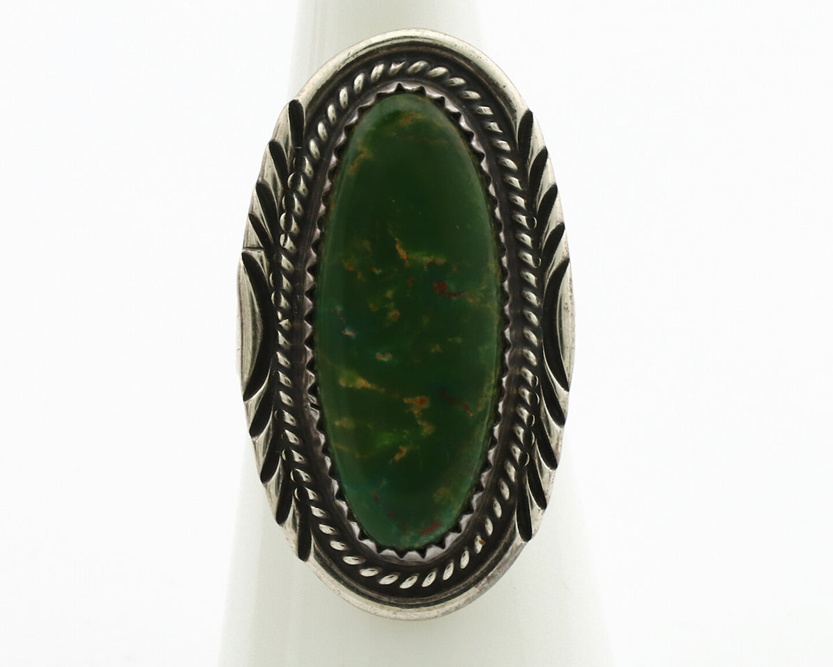 Navajo Ring .925 Silver Turquoise Signed M Begay C.1980's