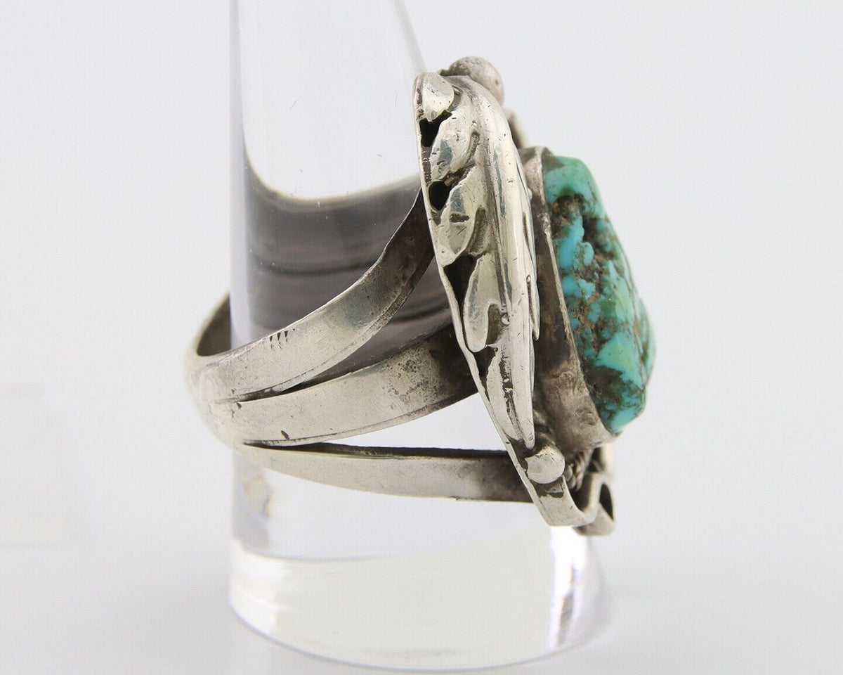 Navajo Handmade Ring 925 Silver Natural Turquoise Native Artist C.80's