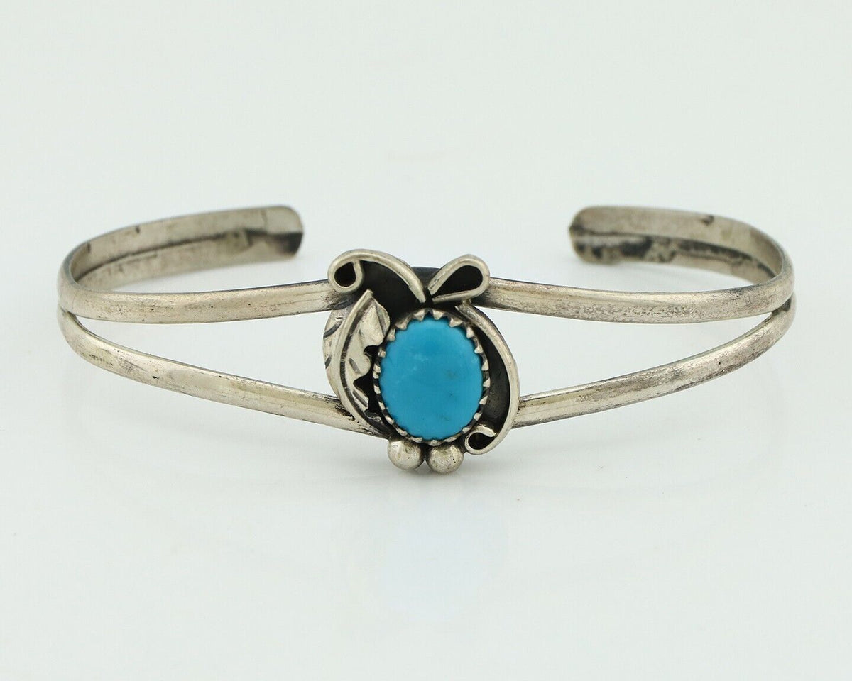 Navajo Slave Bracelet 925 Silver Natural SB Turquoise Native American C.80's