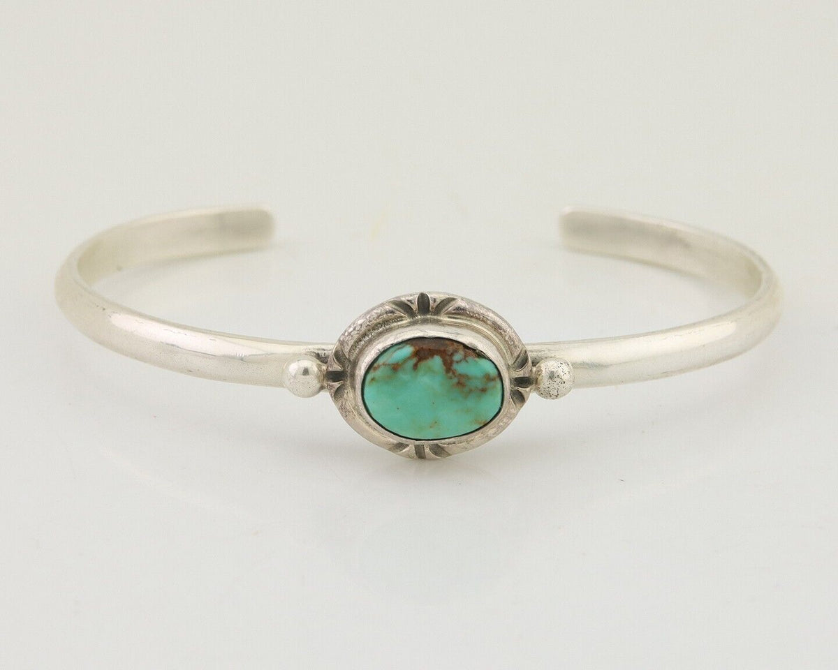 Navajo Bracelet 925 Silver Blue Turquoise Native American Artist C.80's