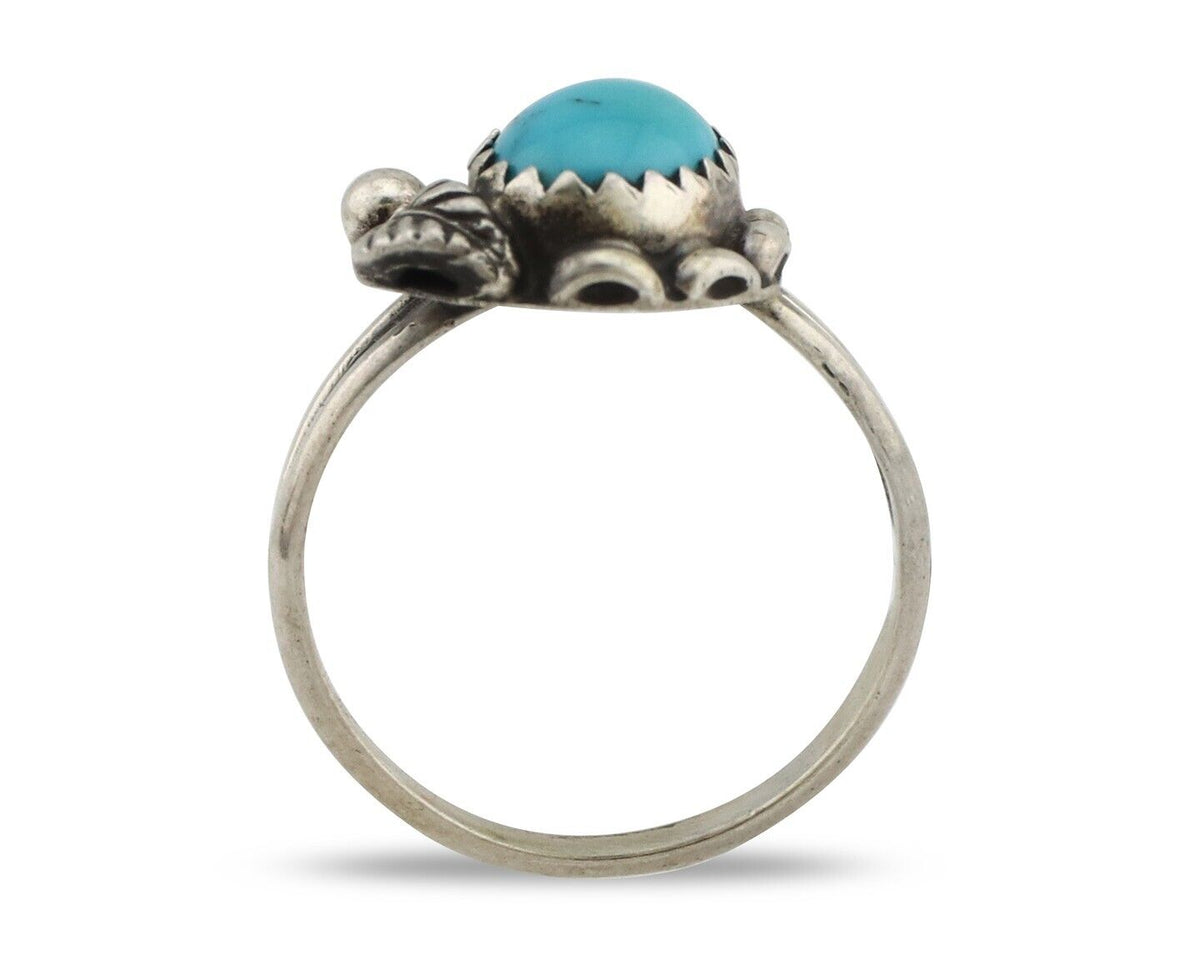 Navajo Ring 925 Silver Turquoise Artist Signed SkyStone Creations C.80's