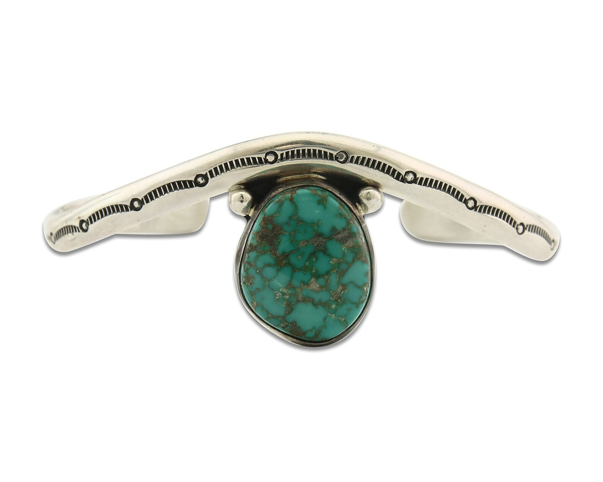 Vintage Navajo Bracelet 925 Silver Turquoise Handmade Signed Tim Guerro