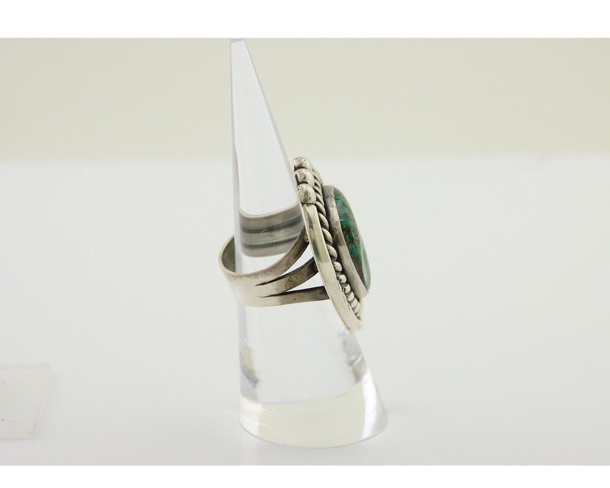 Navajo Ring 925 Silver Gem Grade Turquoise Native American Artist C.80's