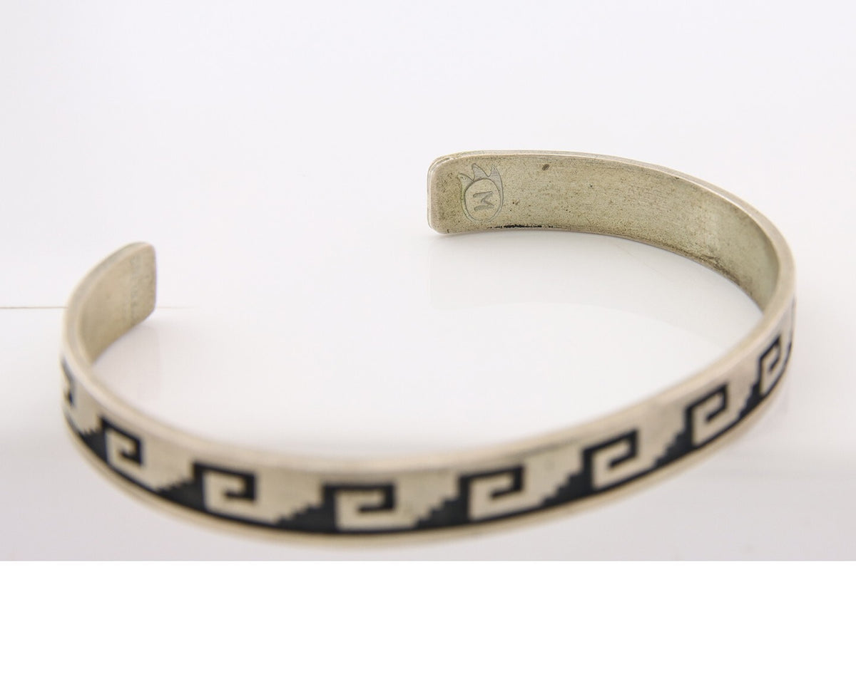 Vintage Hopi Bracelet 925 Silver Signed M & Animal Paw Authentic Traditional