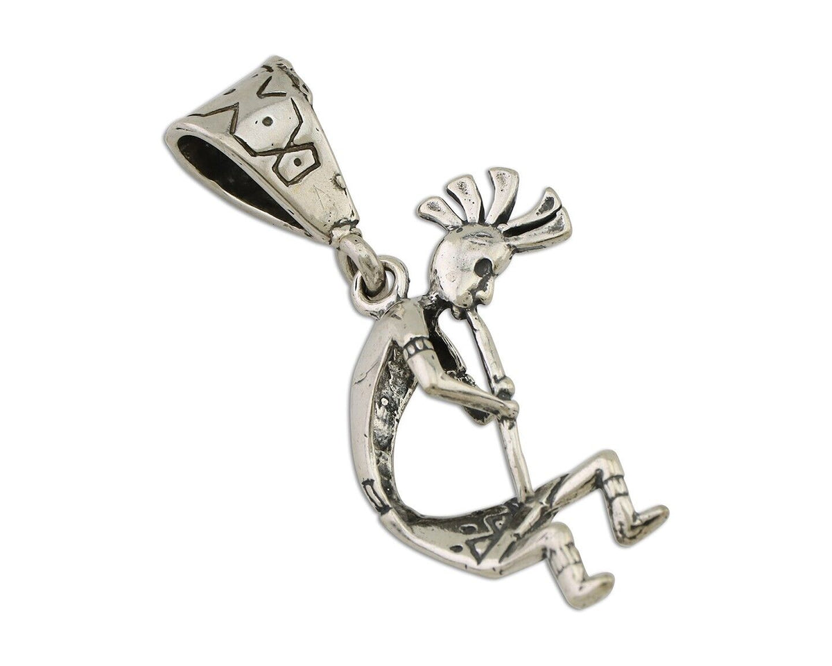 Navajo Kokopelli Pendant 925 Sterling Silver Native Artist Masha C.80's
