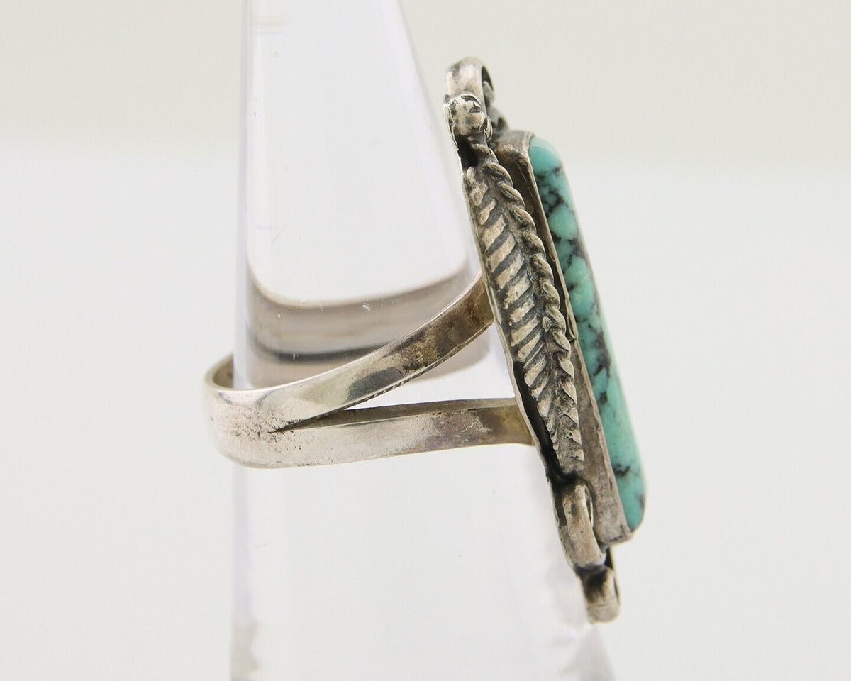 Navajo Handmade Ring 925 Silver Natural Turquoise Native Artist C.80's