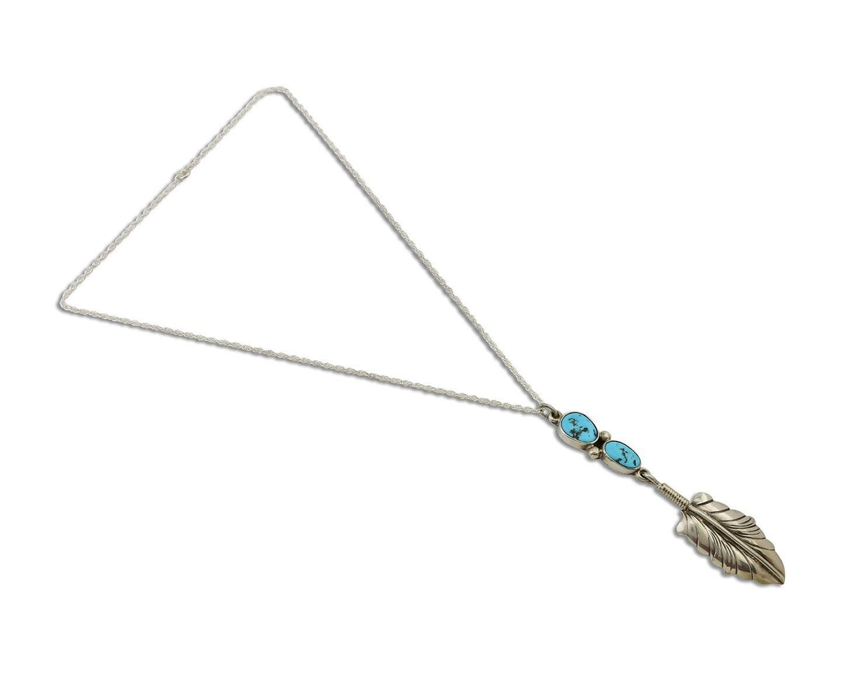 Navajo Turquoise Necklace 925 Silver Artist Signed M Montoya C.80's
