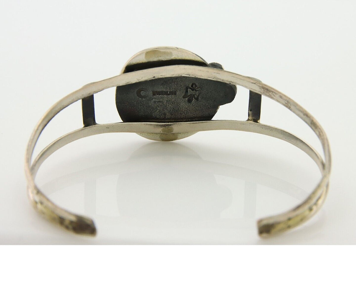 Navajo Bracelet 925 Silver Turquoise Cuff Artist Signed C Montoya C.80's