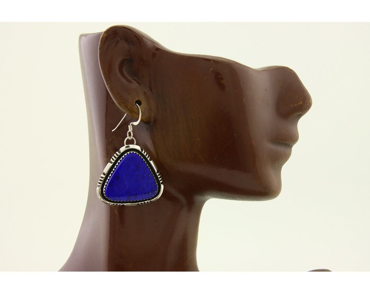 Navajo Pendant Earring Set 925 Silver Lapis Lazuli Signed William Denetdale C80s