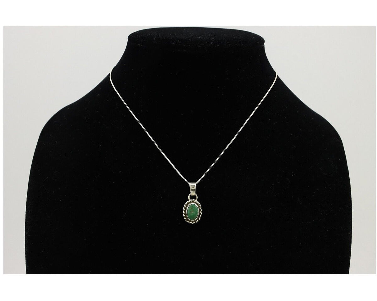 Navajo Necklace 925 Silver Natural Kingman Turquoise Native Artist C.2008
