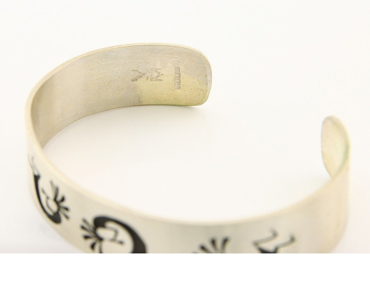 Hopi Bracelet 925 Silver Handmade Artist Signed Kachino Doll C.80's