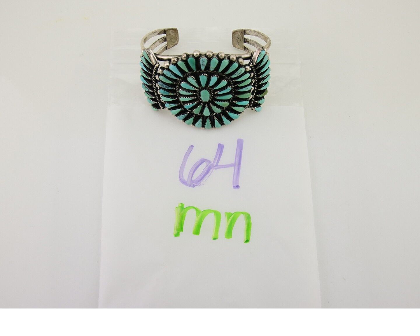 Navajo Bracelet 925 Silver Natural Blue Turquoise Signed JR C.80's