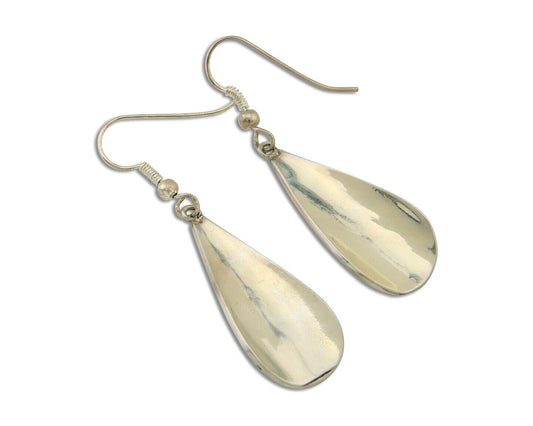 Navajo Kokopelli Earrings 999 Nickel Chip Inlay Turquoise Coral Native American