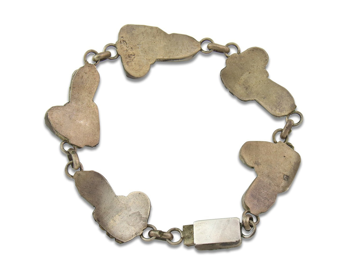 Vintage Zuni Bracelet Sterling Silver Turquoise Handmade Signed A. Cheama