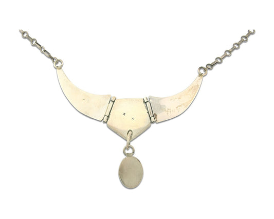 Vintage Navajo Necklace 925 Silver Natural Onyx Artist Signed AP