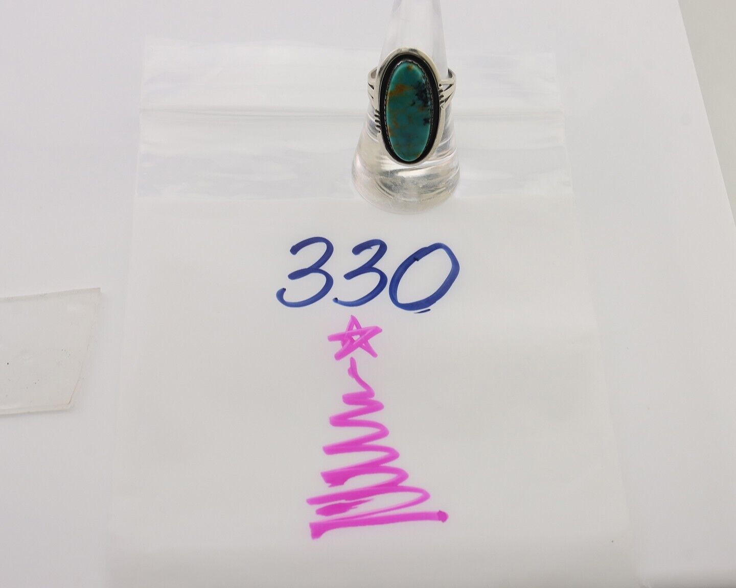 Navajo Ring 925 Silver Natural Blue Turquoise Native American Artist C.80's