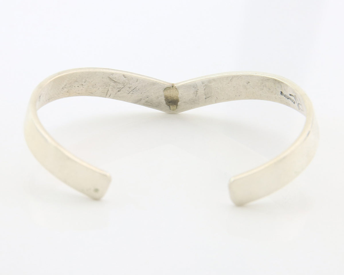 Navajo Cuff Bracelet Sterling Silver & Gold Vintage Signed RL
