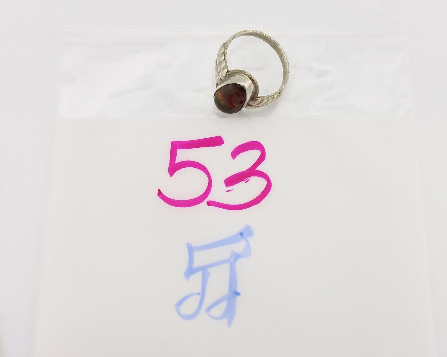 Navajo Handmade Ring 925 Silver Natural High Grade Fire Opal Native Artist C.80s