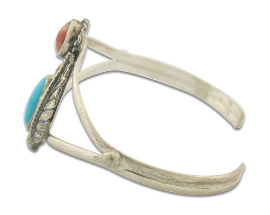 Vintage Navajo Bracelet 925 Silver Handmade Authentic Gemstone Traditional