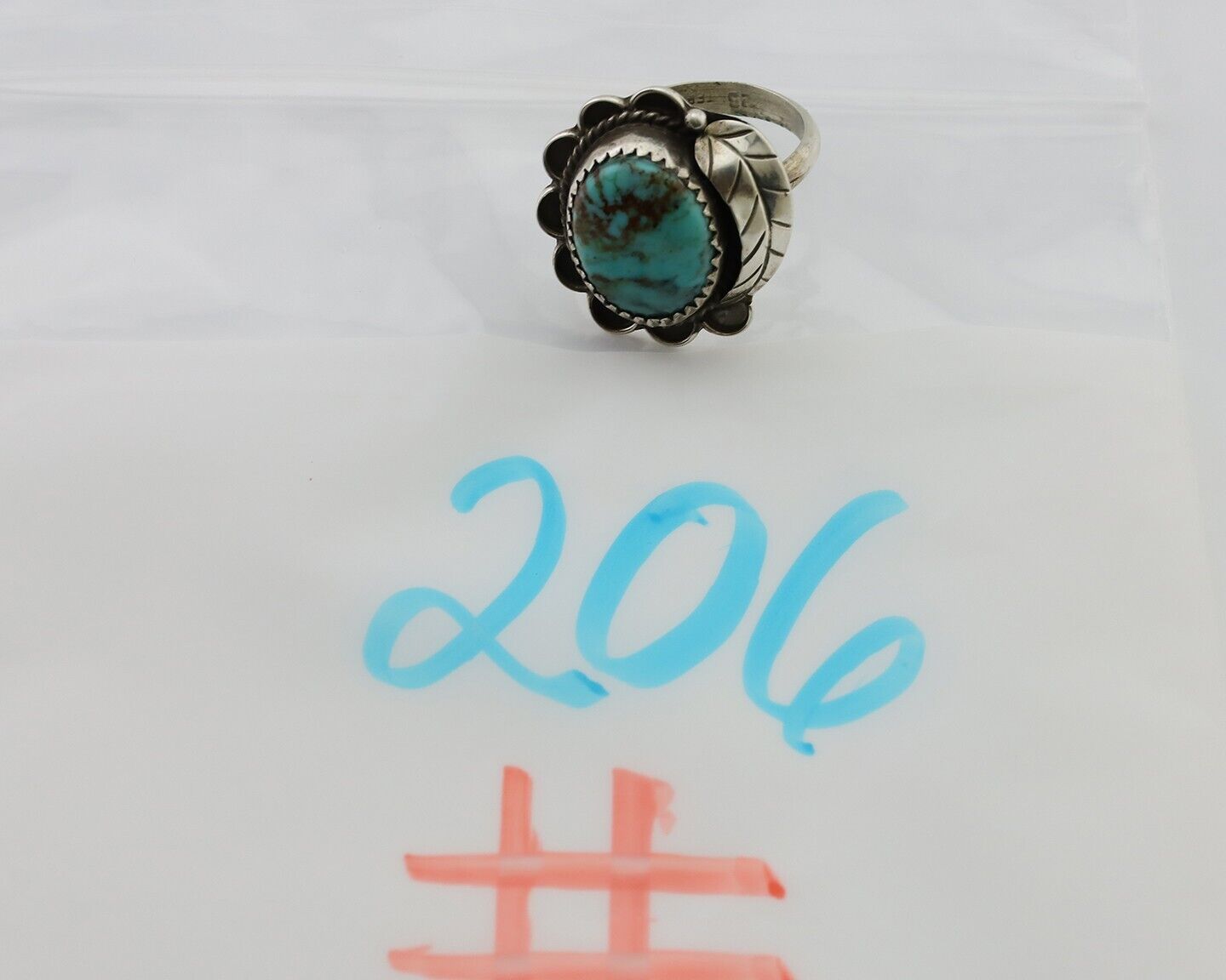 Navajo Handmade Ring 925 Silver Kingman Turquoise Native American Artist C.80's