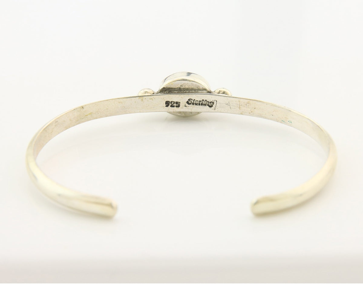 Navajo Cuff Bracelet Sterling Silver Natural Mined MOP Native Artist